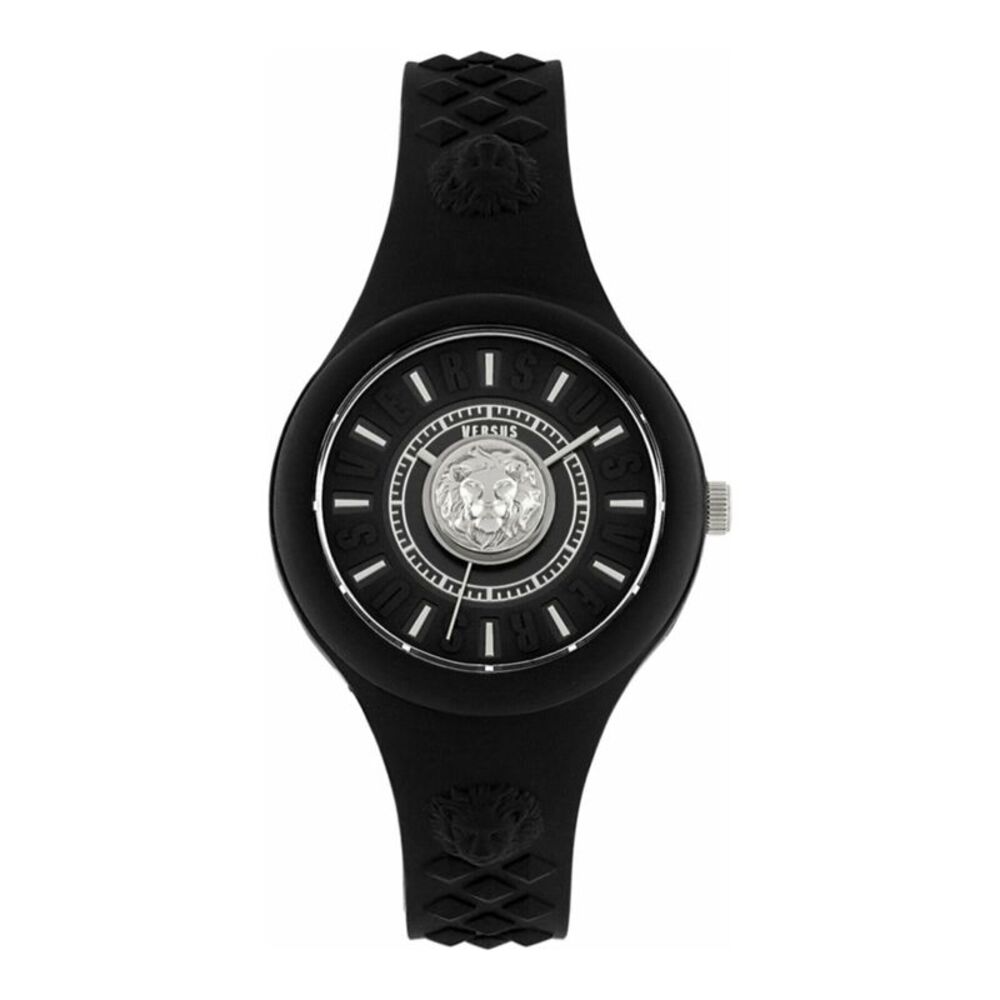 Versus Versace  Fire Island Lion Strap Watch Black Womens